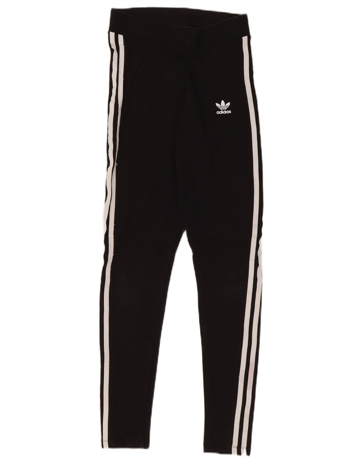 ADIDAS Womens Leggings UK 10 Small  Black Cotton