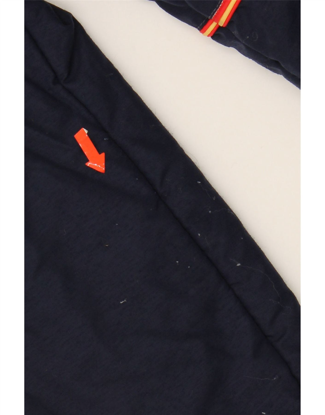 VINTAGE Mens Padded Jacket IT 48 Medium Navy Blue Colourblock Vintage Vintage and Second-Hand Vintage from Messina Hembry 
