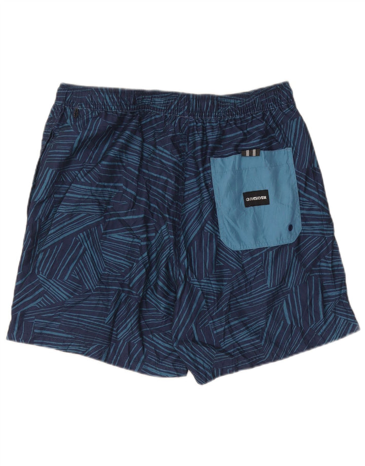 Quiksilver Mens Swimming Shorts XL  Navy Blue Geometric Polyester