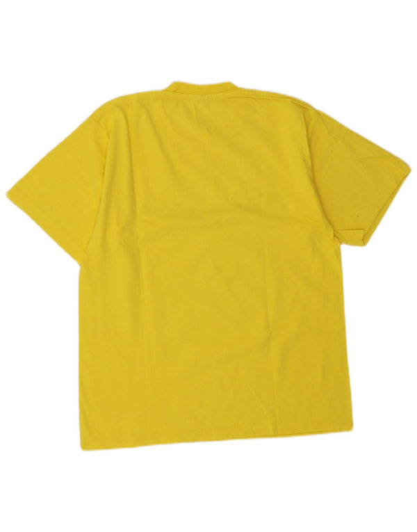 Champion Mens Graphic T-Shirt Top Medium Yellow