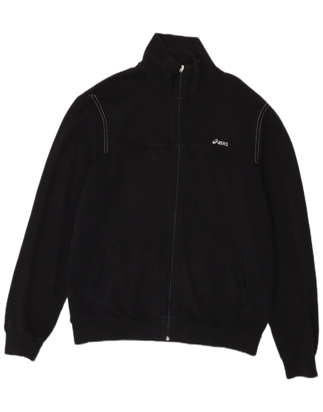 ASICS Mens Tracksuit Top Jacket Large Black