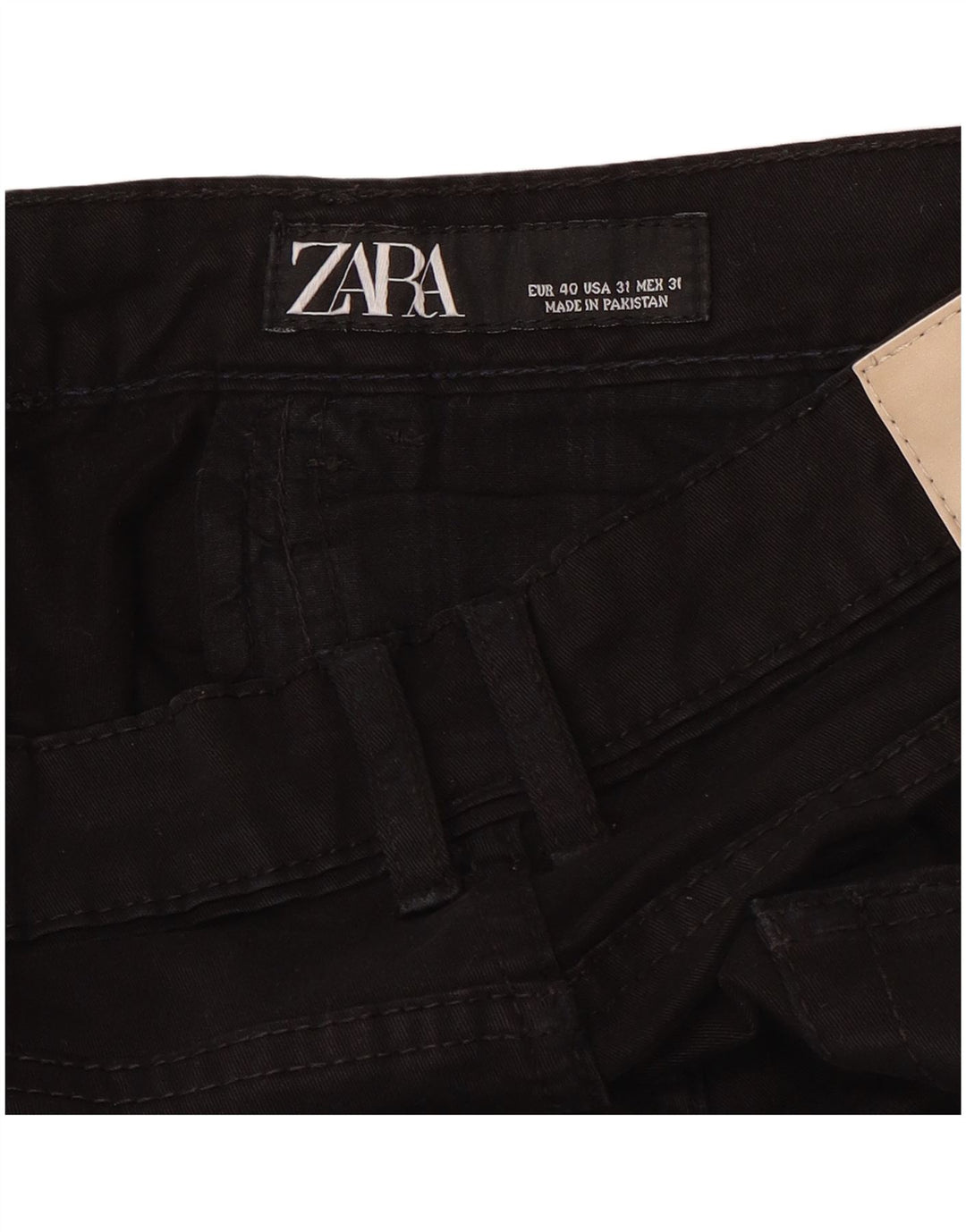 Zara Mens Slim Casual Trousers EU 40 Medium W31 L32 Black