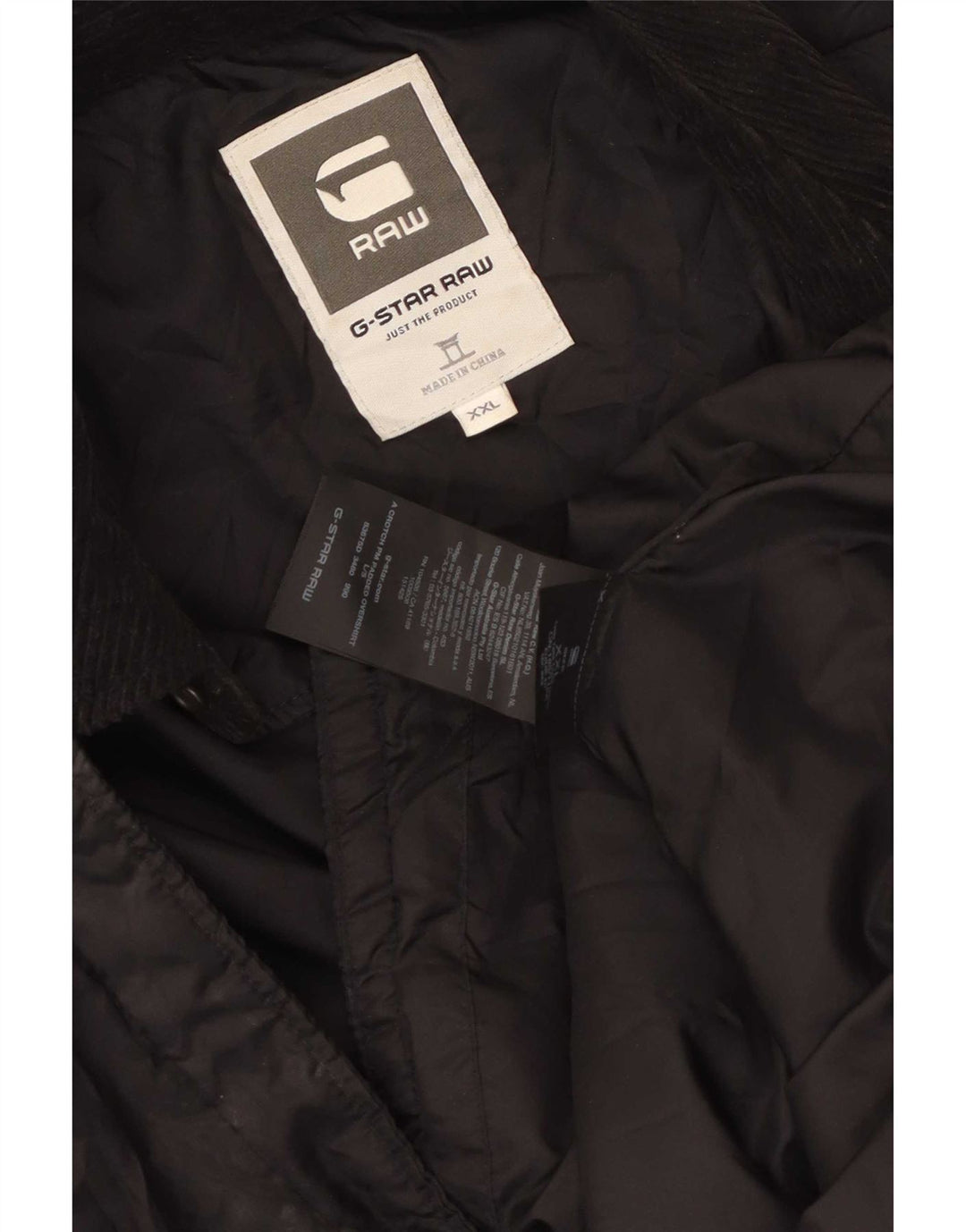 G-Star Mens Padded Jacket UK 44 2XL Black Cotton