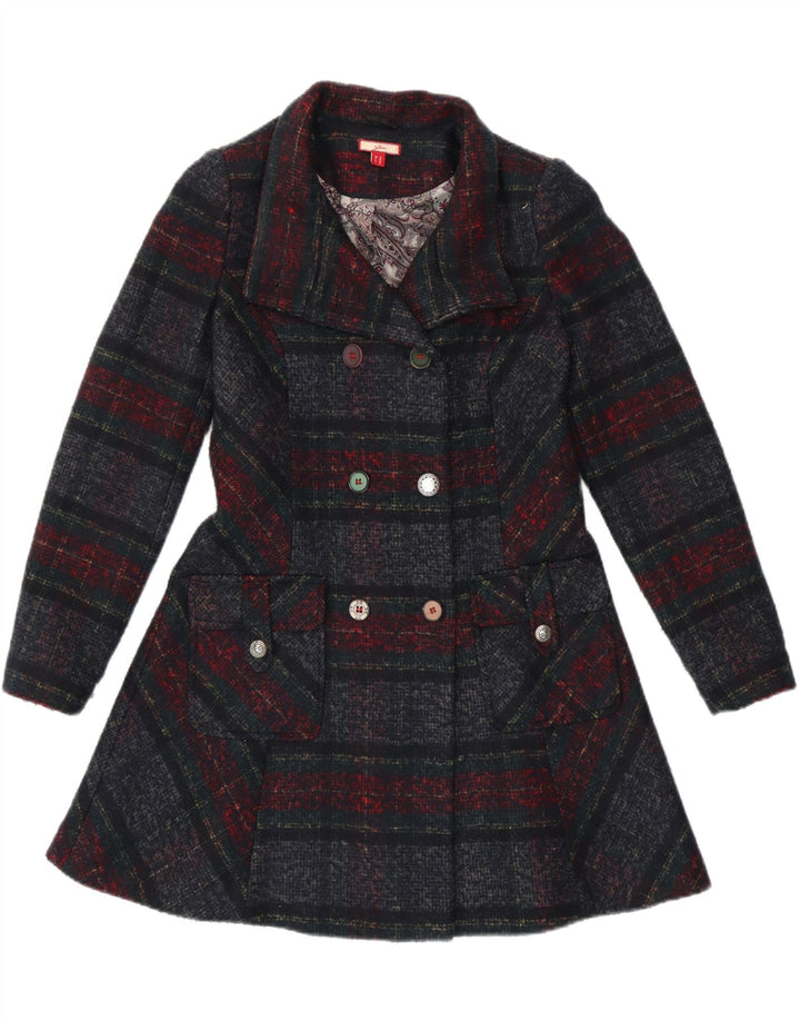 JOE BROWNS Womens Double Breasted Coat UK 10 Small  Multicoloured Check