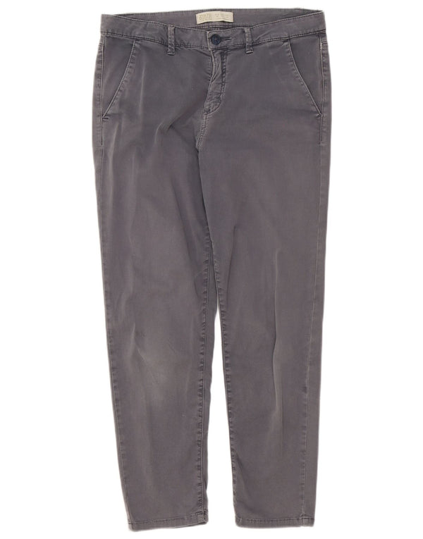 Zara Womens Straight Chino Trousers EU 36 XS W26 L26 Grey