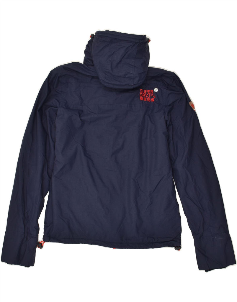 SUPERDRY Womens Windcheater Hooded Windbreaker Jacket UK 6 XS Navy Blue | Vintage Superdry | Thrift | Second-Hand Superdry | Used Clothing | Messina Hembry 