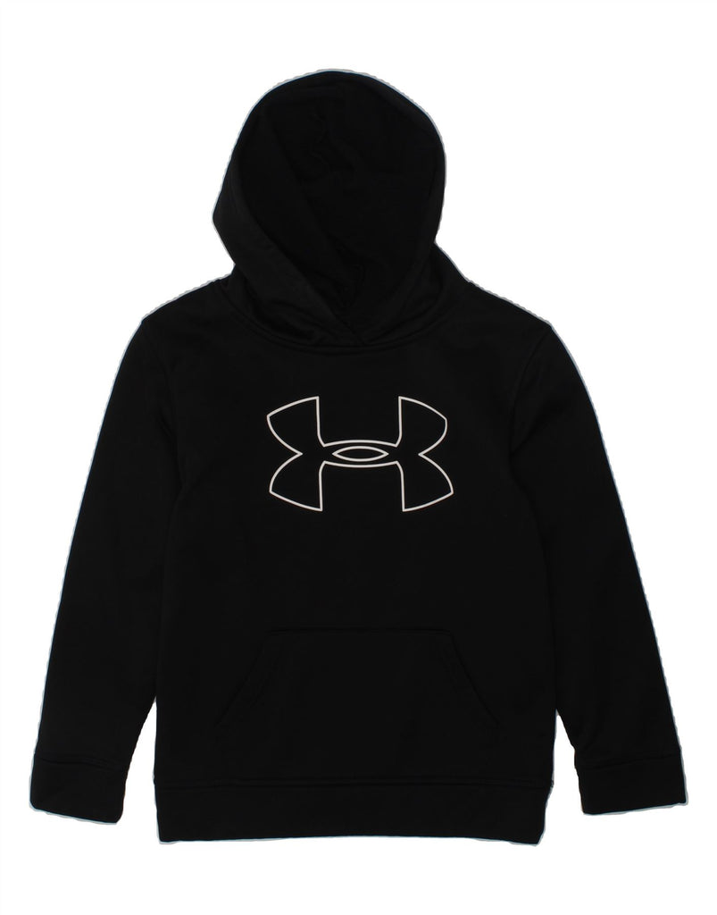 UNDER ARMOUR Boys Graphic Hoodie Jumper 6-7 Years Black Polyester | Vintage Under Armour | Thrift | Second-Hand Under Armour | Used Clothing | Messina Hembry 