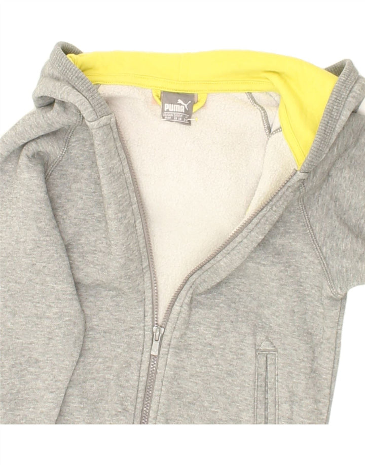 PUMA Boys Zip Hoodie Sweater 2-3 Years Grey Colourblock Vintage Puma and Second-Hand Puma from Messina Hembry 