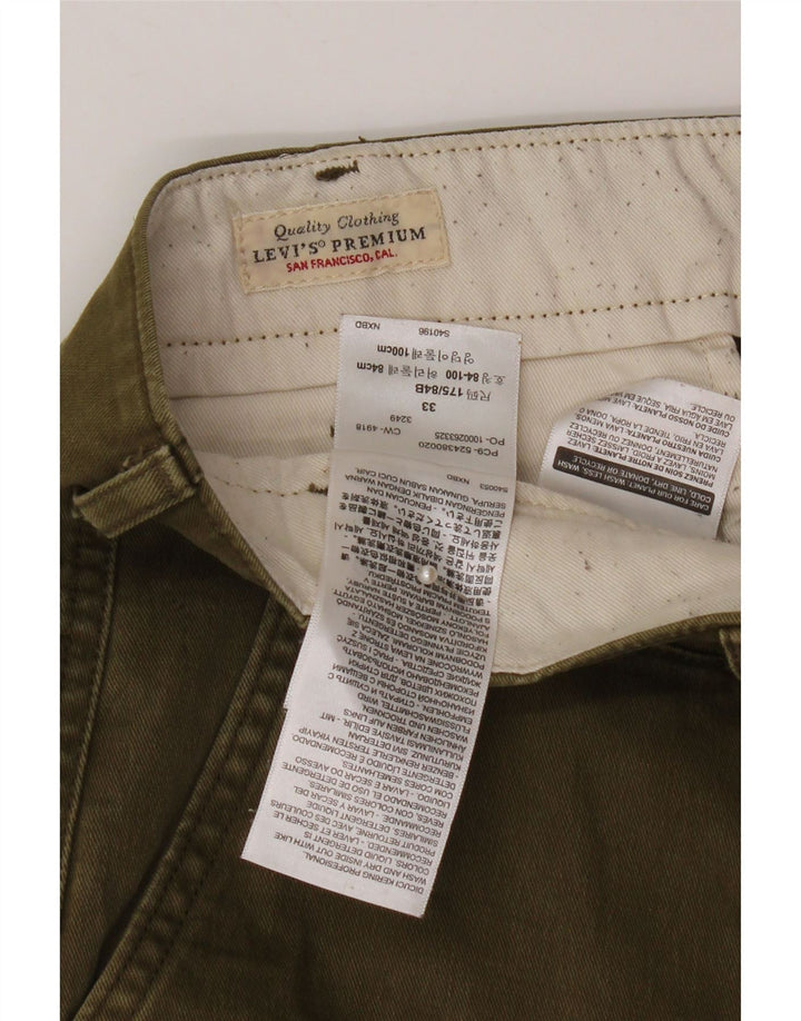 LEVI'S Mens Chino Shorts W33 Medium  Khaki Cotton