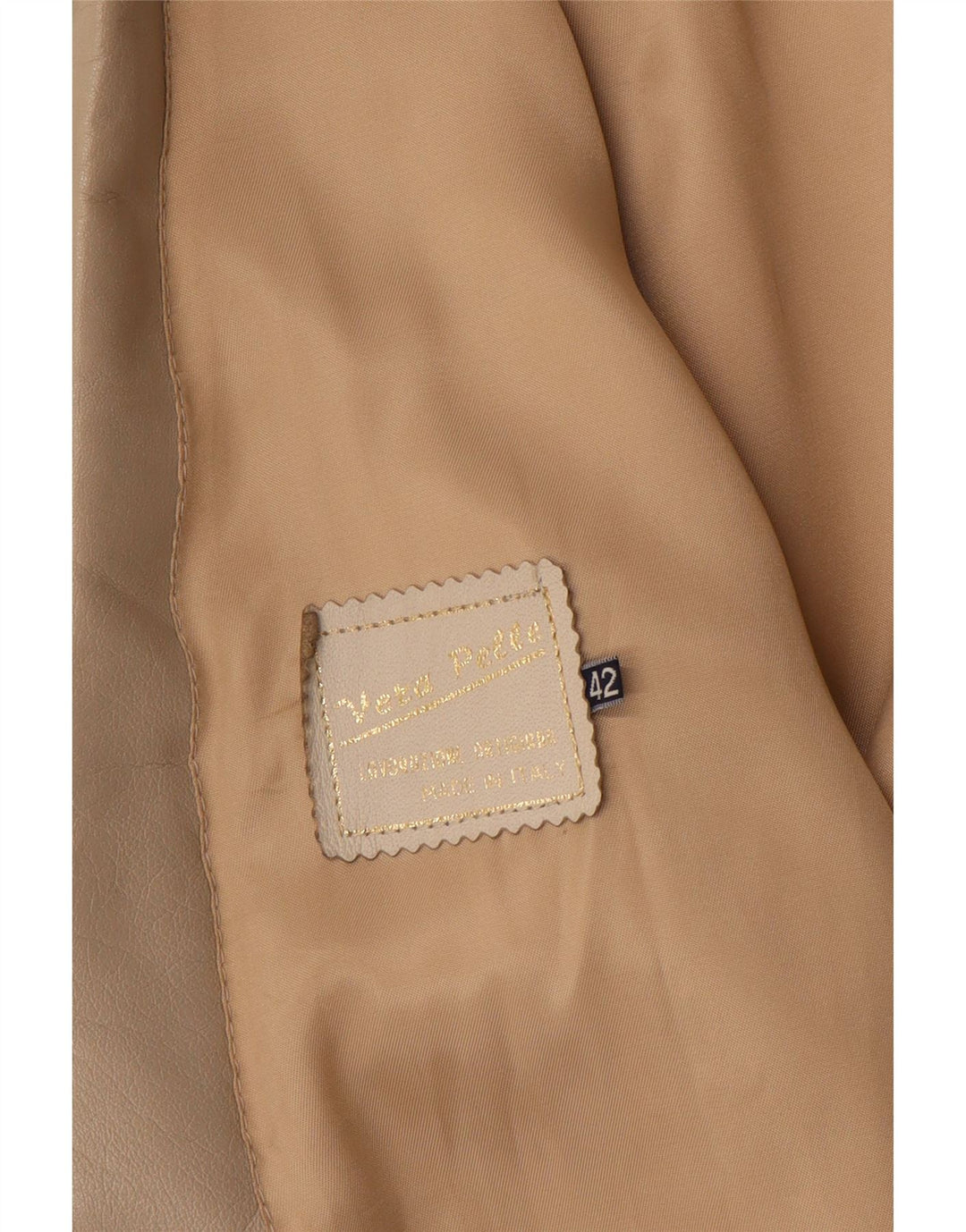 Vintage Womens 1 Button Leather Blazer Jacket IT 42 Medium Beige Leather