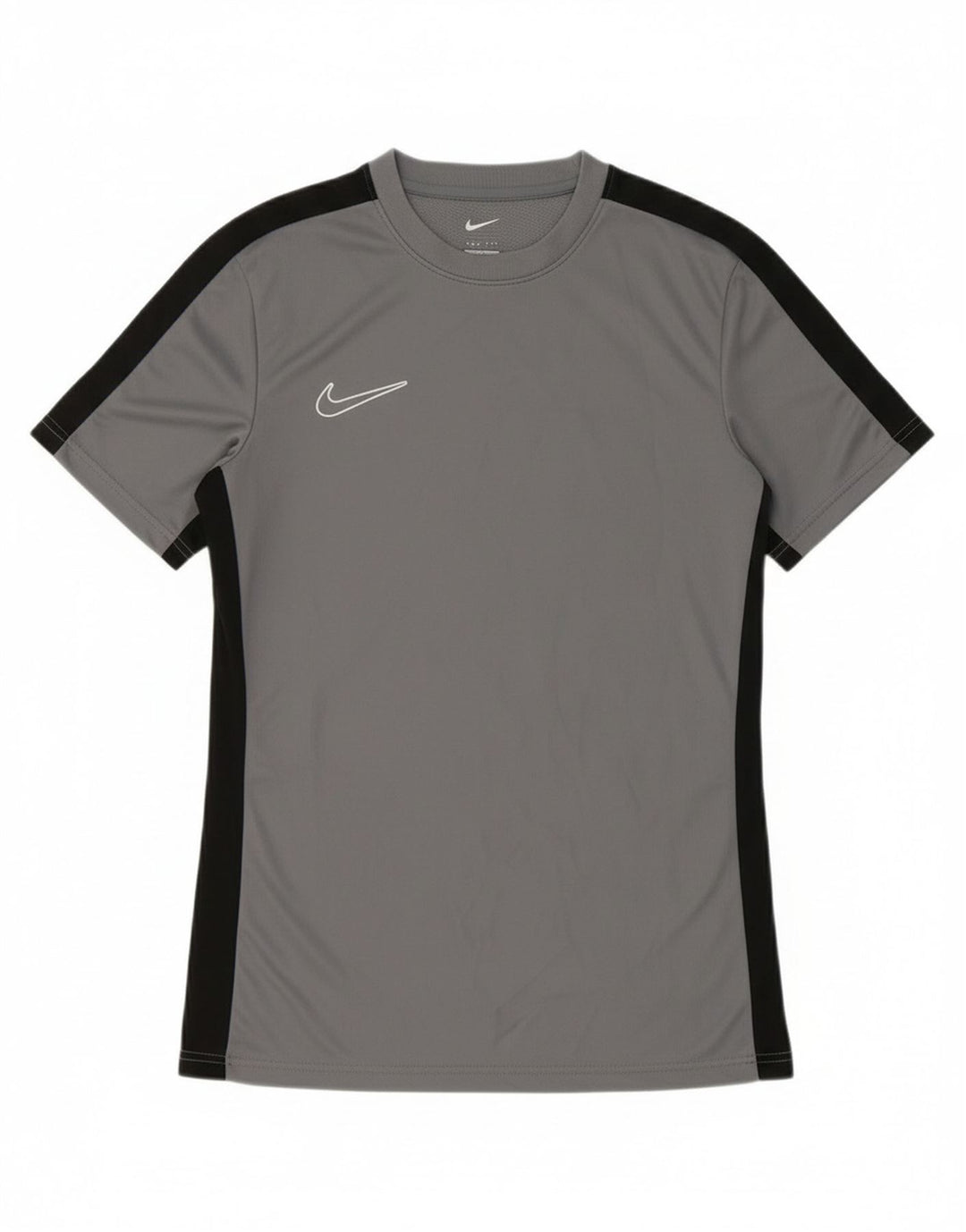 Nike Mens Dri Fit Slim Fit T-Shirt Top Small Grey Colourblock Polyester