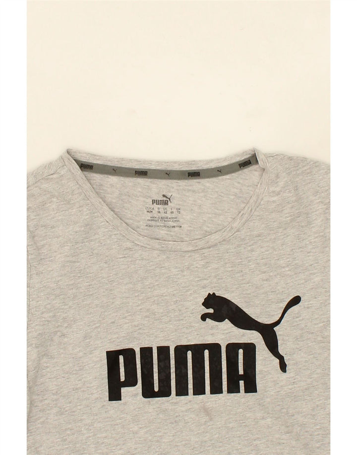 PUMA Womens Graphic T-Shirt Top UK 12 Medium Grey Vintage Puma and Second-Hand Puma from Messina Hembry 