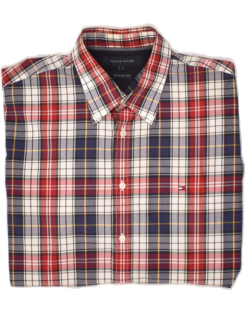 TOMMY HILFIGER Mens Shirt Large Multicoloured Check Cotton | Vintage Tommy Hilfiger | Thrift | Second-Hand Tommy Hilfiger | Used Clothing | Messina Hembry 