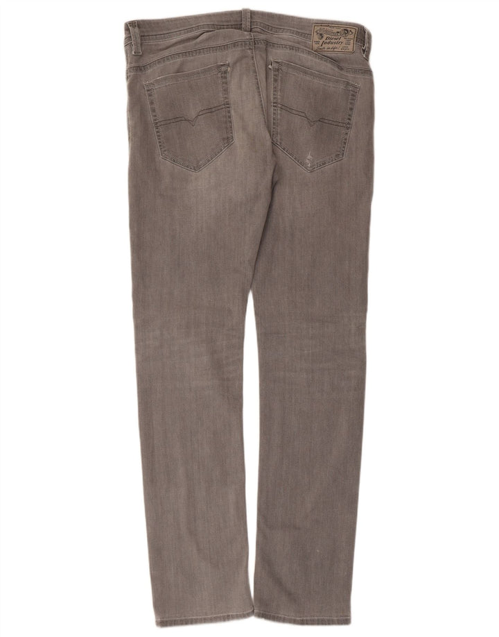 DIESEL Womens Thavar Slim Skinny Jeans W34 L32 Grey Cotton