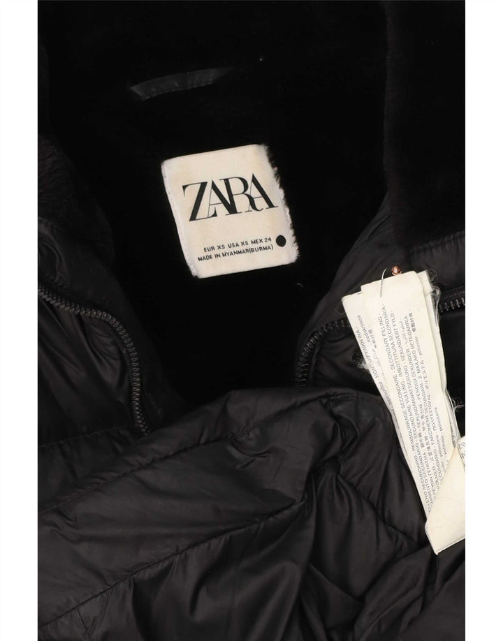 Zara Womens Padded Jacket UK 6 XS Black Polyester