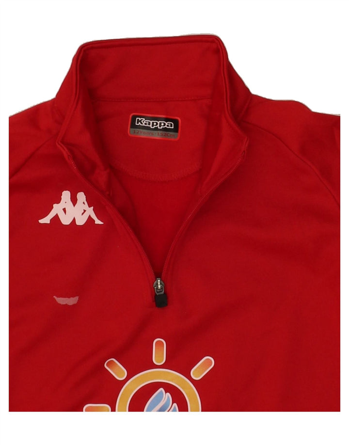 KAPPA Boys Graphic Pullover Tracksuit Top 11-12 Years Red Polyester Vintage Kappa and Second-Hand Kappa from Messina Hembry 