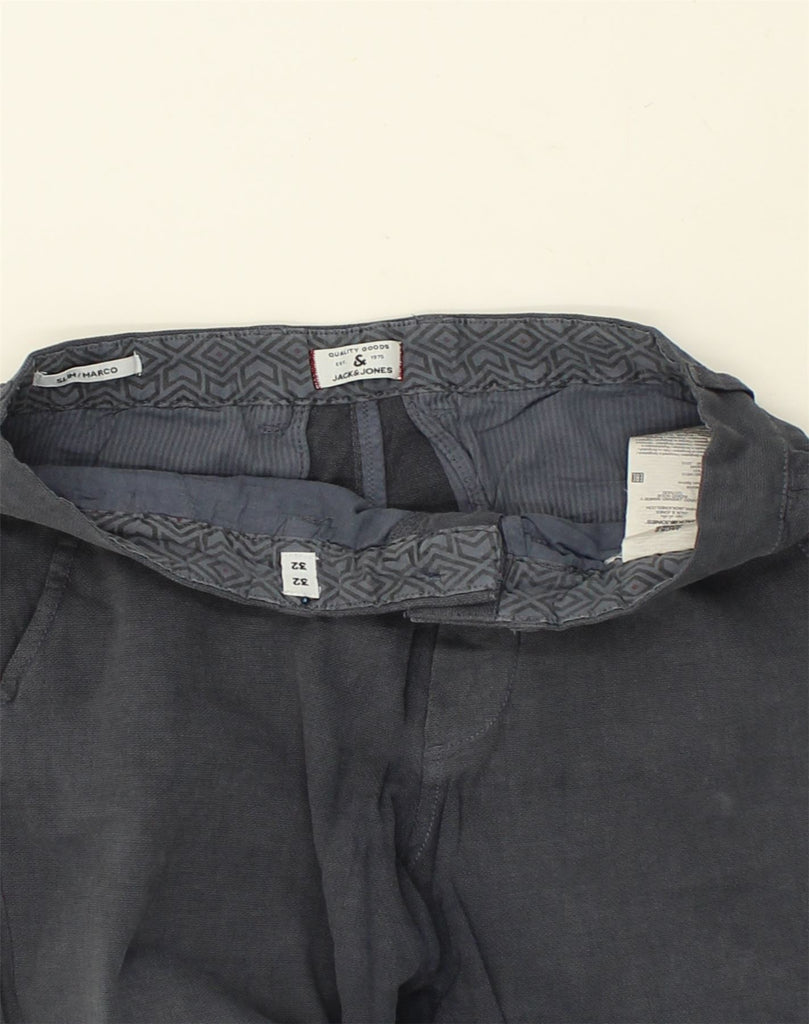 JACK & JONES Mens Slim Chino Trousers W32 L32 Navy Blue Cotton | Vintage Jack & Jones | Thrift | Second-Hand Jack & Jones | Used Clothing | Messina Hembry 