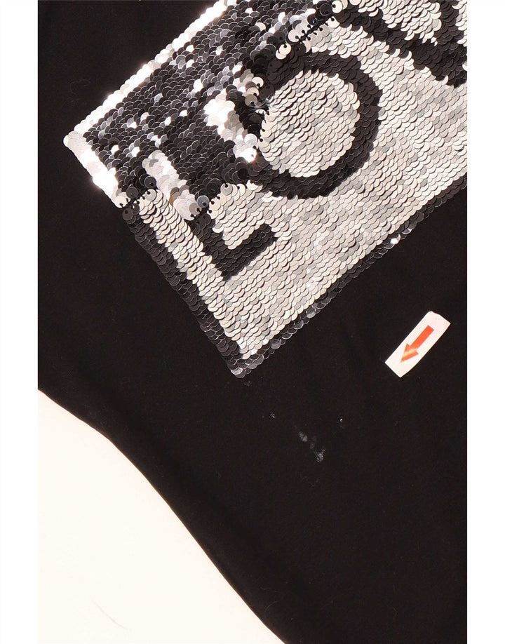 Liu Jo Womens Graphic T-Shirt Top UK 10 Small Black
