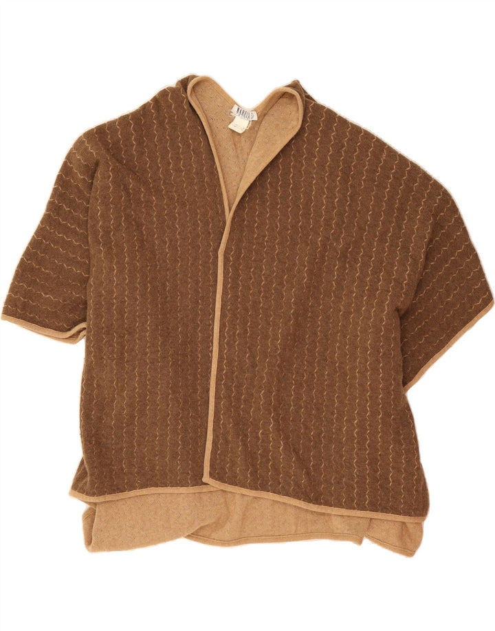 MARELLA Womens Open Poncho Jumper UK 10 Small Brown Wool Vintage Marella and Second-Hand Marella from Messina Hembry 