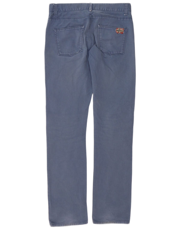 Napapijri Mens Geographic Straight Casual Trousers W31 L35 Blue Cotton