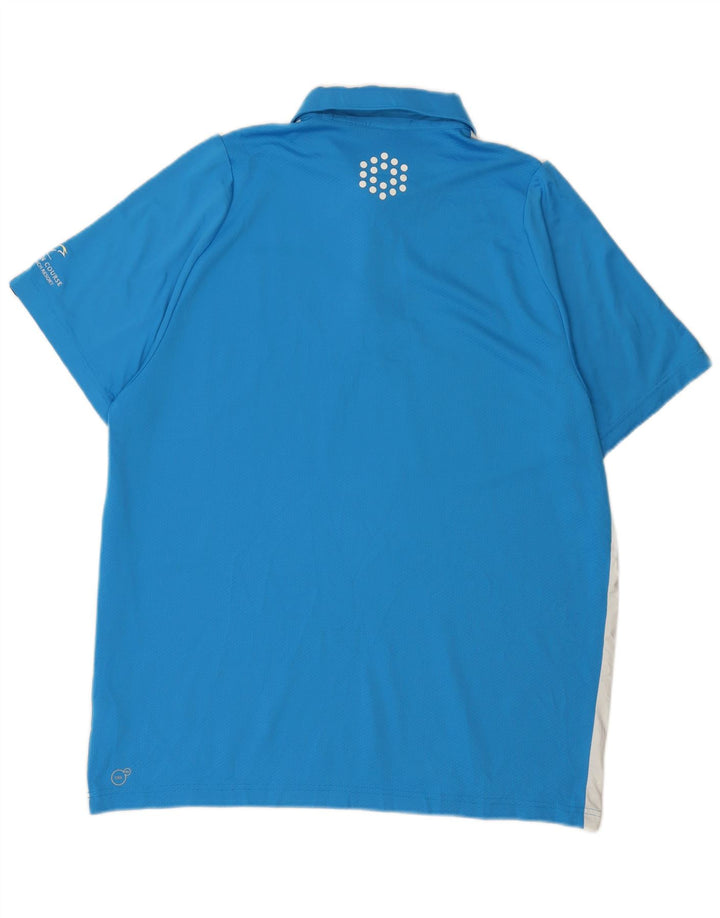 PUMA Mens Polo Shirt XL Blue Colourblock Polyester
