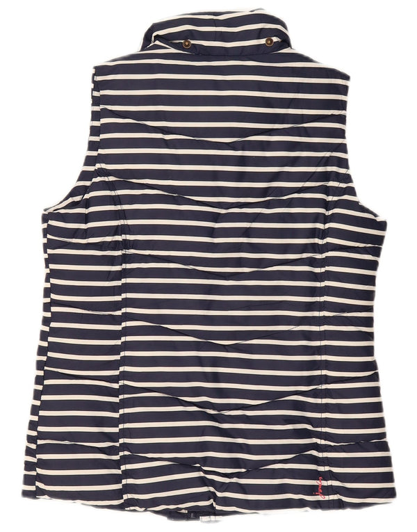 Joules Womens Padded Gilet UK 12 Medium Navy Blue Striped Nautical