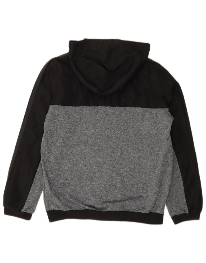 Adidas Boys Zip Hoodie Sweater 9-10 Years Black Colourblock Polyester