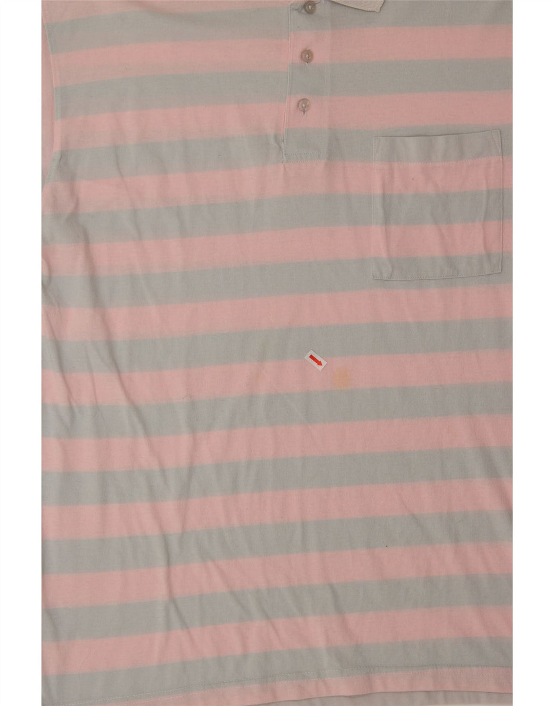 VINTAGE Mens Polo Shirt 2XL Pink Striped Vintage Vintage and Second-Hand Vintage from Messina Hembry 