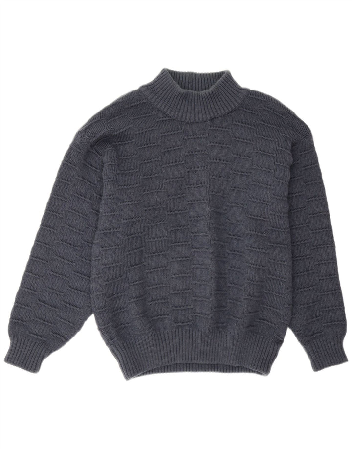 Vintage Mens Turtle Neck Jumper Sweater XL Navy Blue