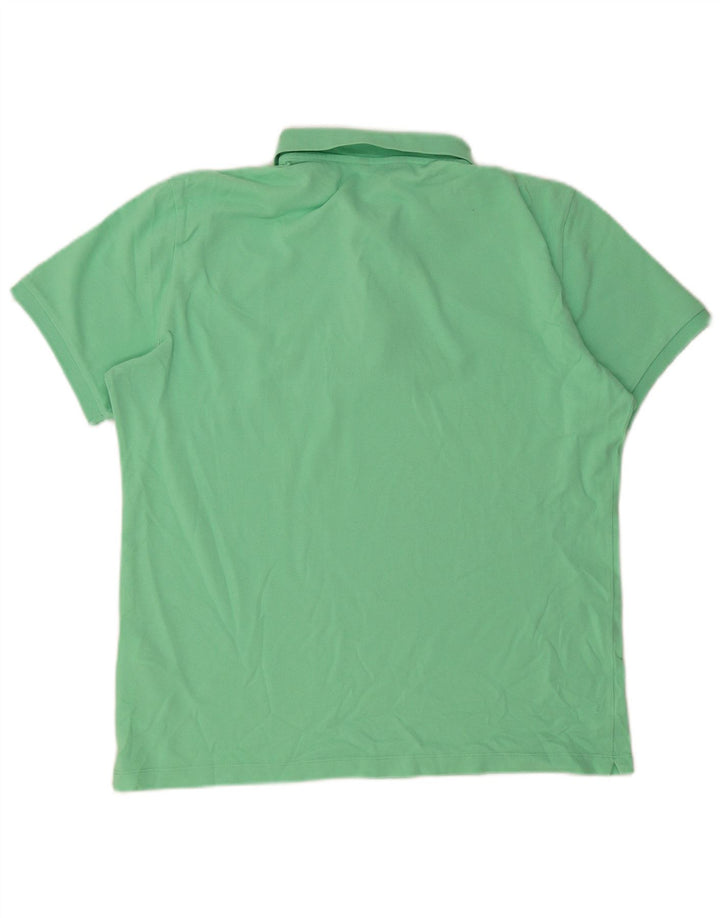 MASSIMO DUTTI Mens Polo Shirt Large Green Cotton