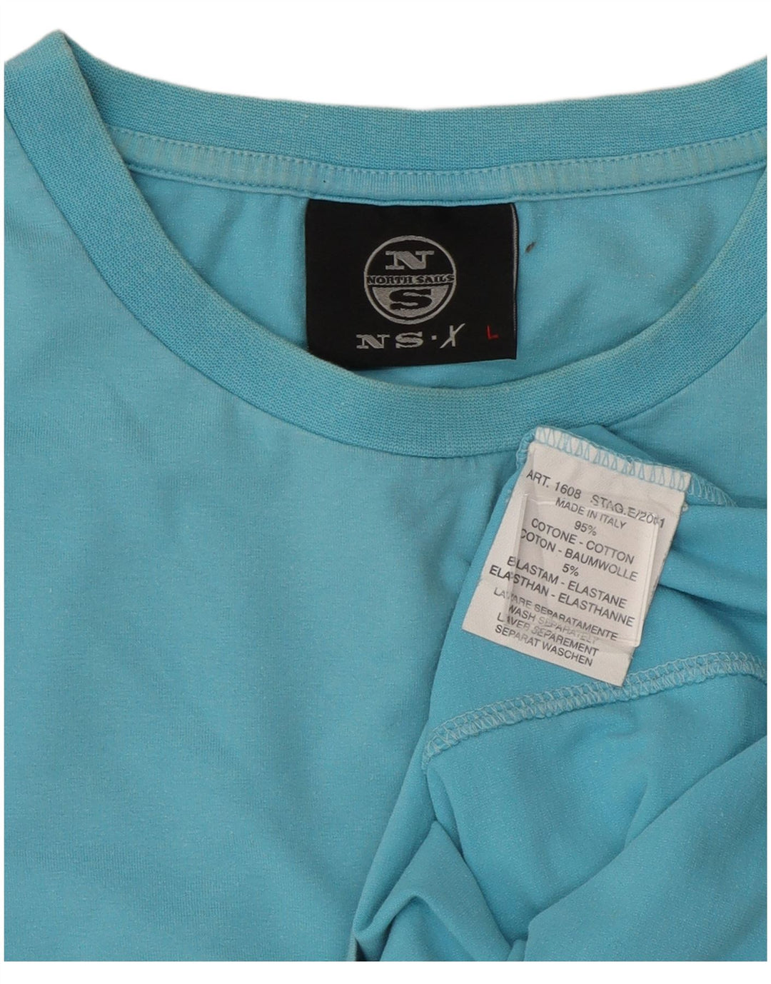 North Sails Mens Graphic Top Long Sleeve Large Blue Cotton
