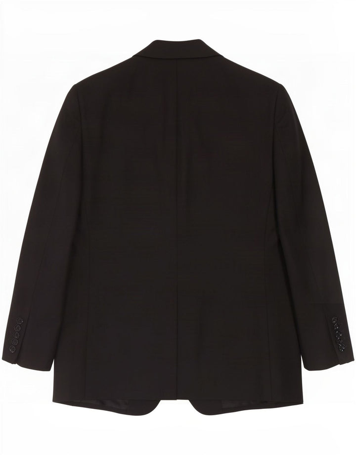 Trussardi Mens 2 Button Blazer Jacket IT 52 XL Black Wool