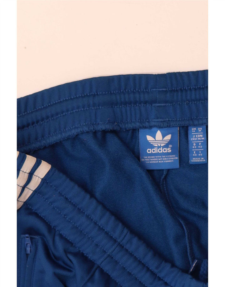 Adidas Womens Tracksuit Trousers UK 14 Large Blue Polyester