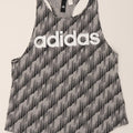 Adidas Womens Graphic Vest Top UK 12 Medium Grey Geometric