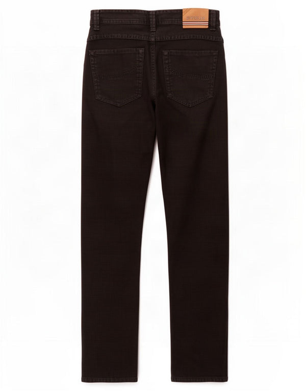 SIVIGLIA Mens Straight Jeans W31 L32 Black Houndstooth Cotton