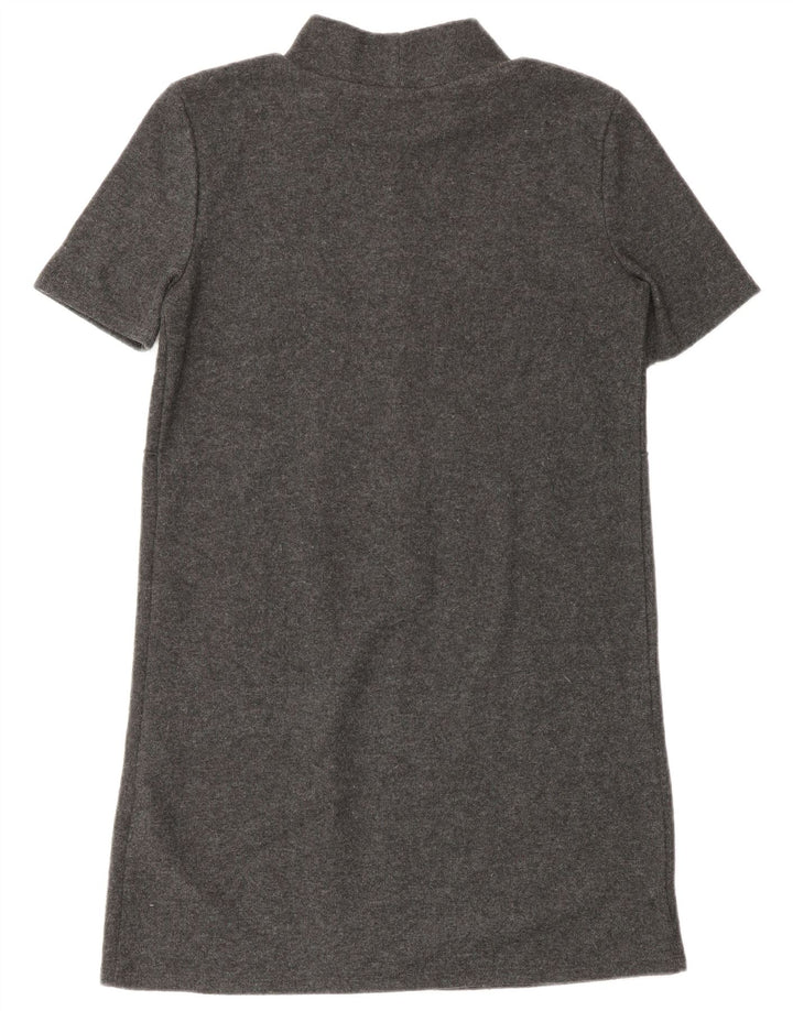 Zara Womens Short Sleeves Jumper Dress UK 10 Small Grey Polyester