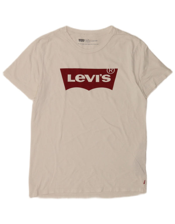 Levi's Mens Standard Fit Graphic T-Shirt Top Small White Cotton