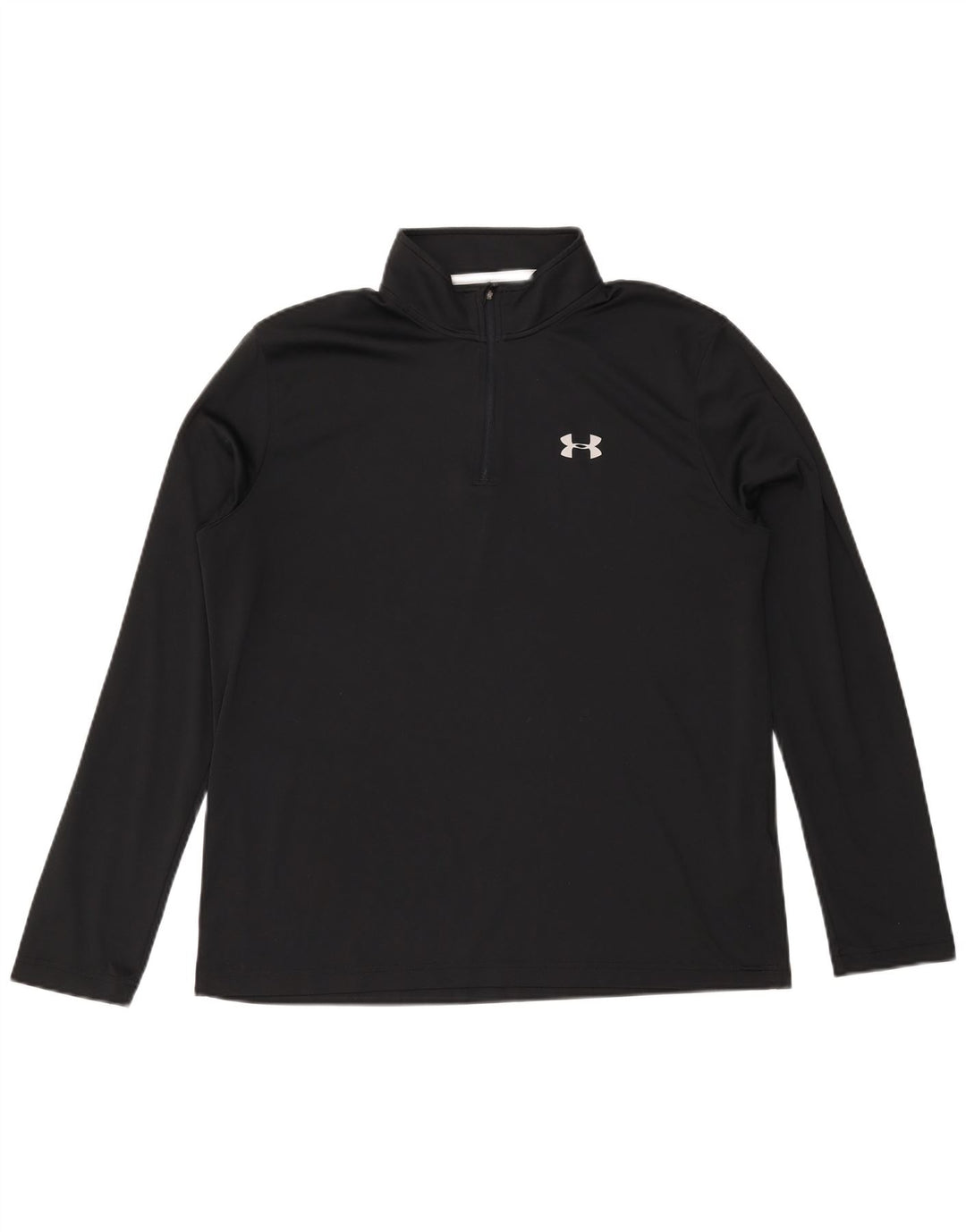 Under Armour Mens Heat Gear Zip Neck Pullover Tracksuit Top Large Black