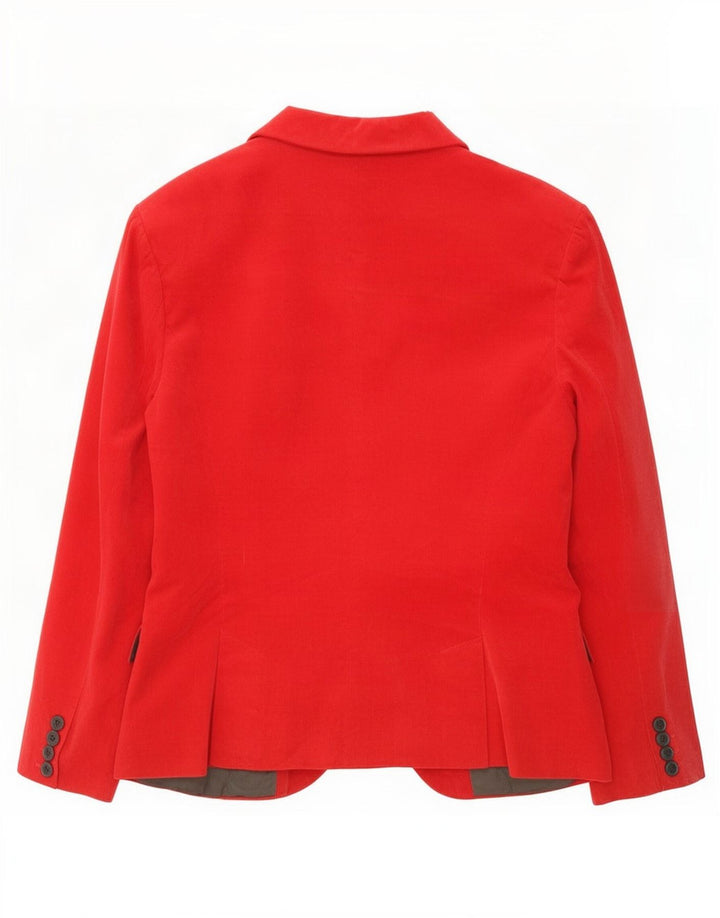 Zara Womens 1 Button Corduroy Blazer Jacket UK 18 XL Red