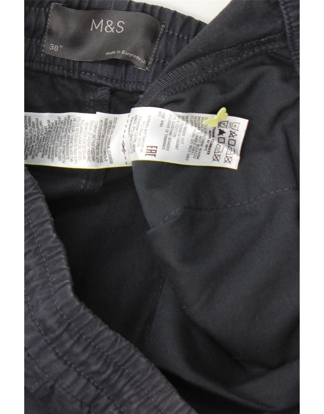 MARKS & SPENCER Mens Casual Shorts W38 XL Navy Blue Cotton Vintage Marks & Spencer and Second-Hand Marks & Spencer from Messina Hembry 