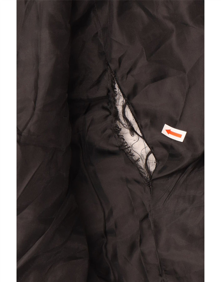 Guess Womens Graphic Padded Jacket UK 10 Small Black Polyester