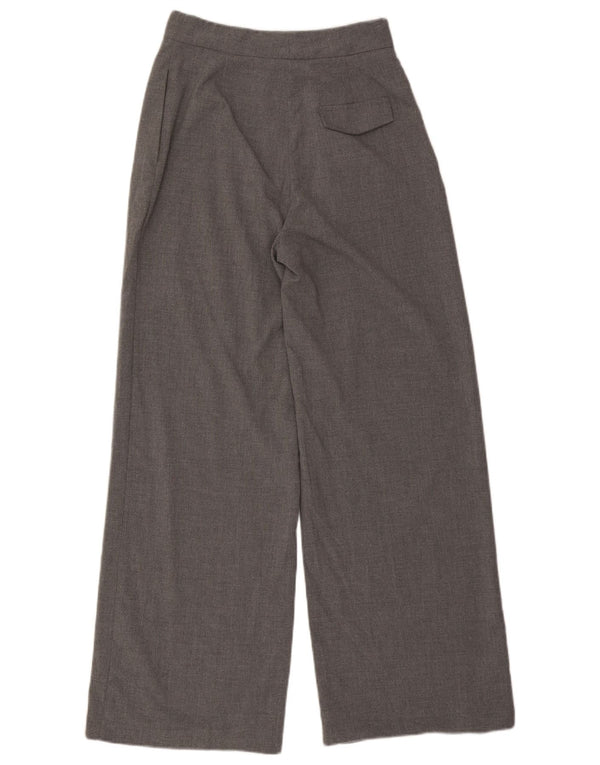 Zara Womens High Waist Wide Leg Casual Trousers Small W26 L31 Grey