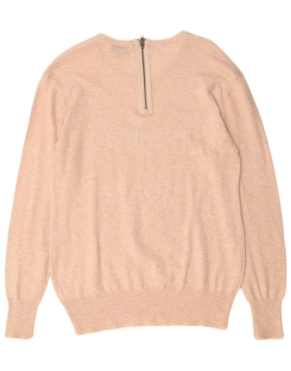 Topshop Womens Boat Neck Jumper Sweater UK 12 Medium Beige Acrylic