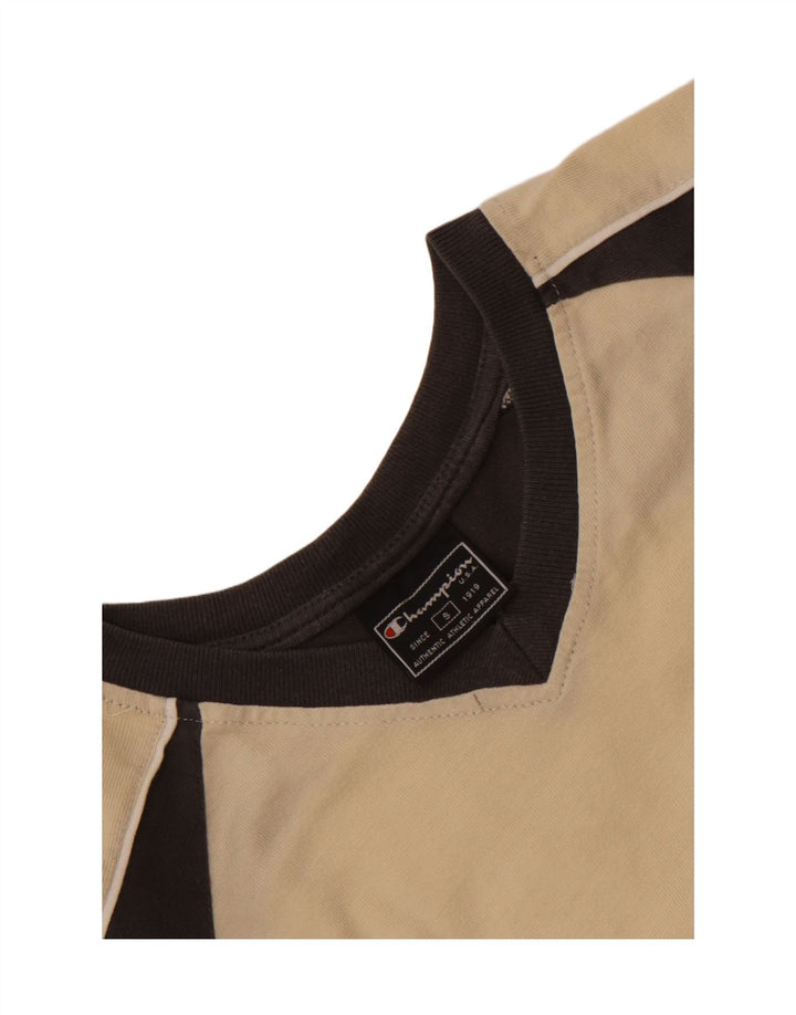Champion Mens T-Shirt Top Small Off White Colourblock