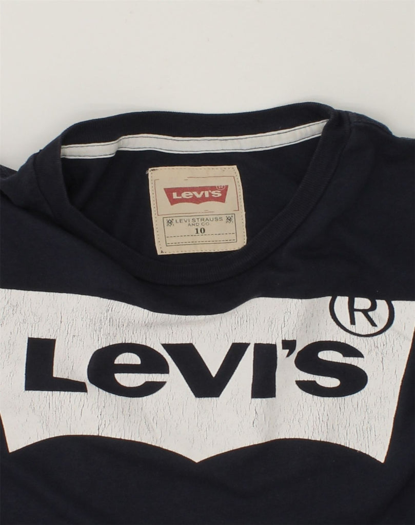 LEVI'S Boys Graphic T-Shirt Top 9-10 Years Navy Blue Cotton | Vintage Levi's | Thrift | Second-Hand Levi's | Used Clothing | Messina Hembry 