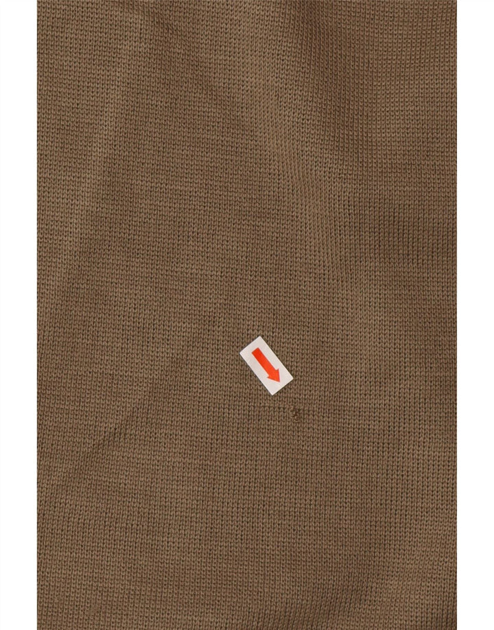 VINTAGE Mens Loose Fit Cardigan Sweater Large Green Striped Polyamide