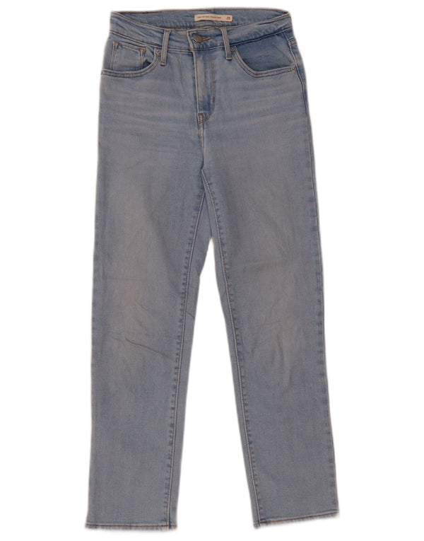 Levi's Womens 724 High Rise Straight Cropped Jeans W25 L26 Blue