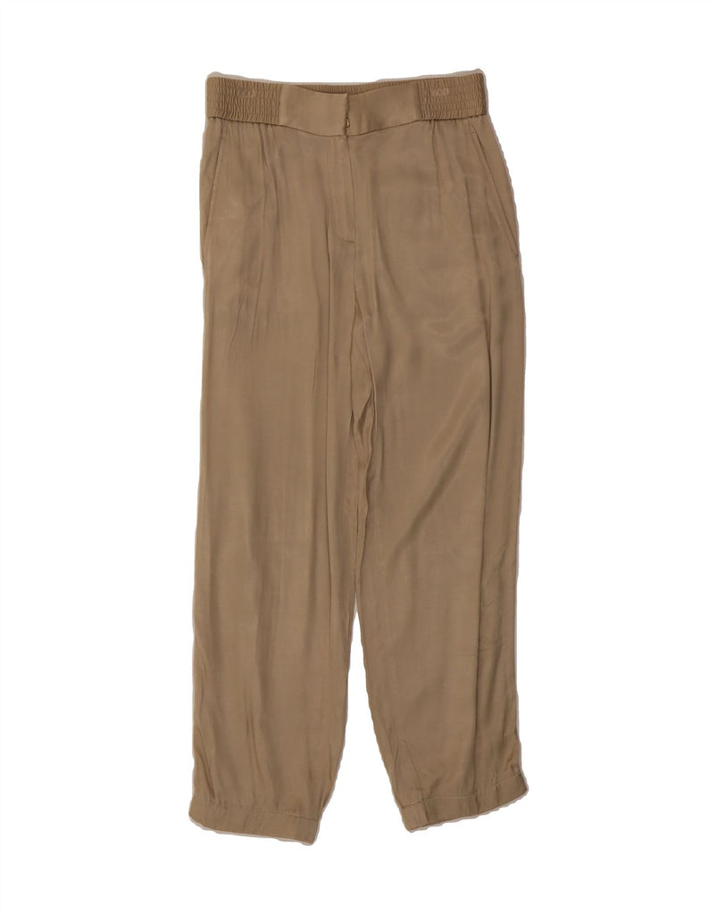 MASSIMO DUTTI Womens Straight Cropped Trousers US 2 XS W24 L24 Beige Vintage Massimo Dutti and Second-Hand Massimo Dutti from Messina Hembry 