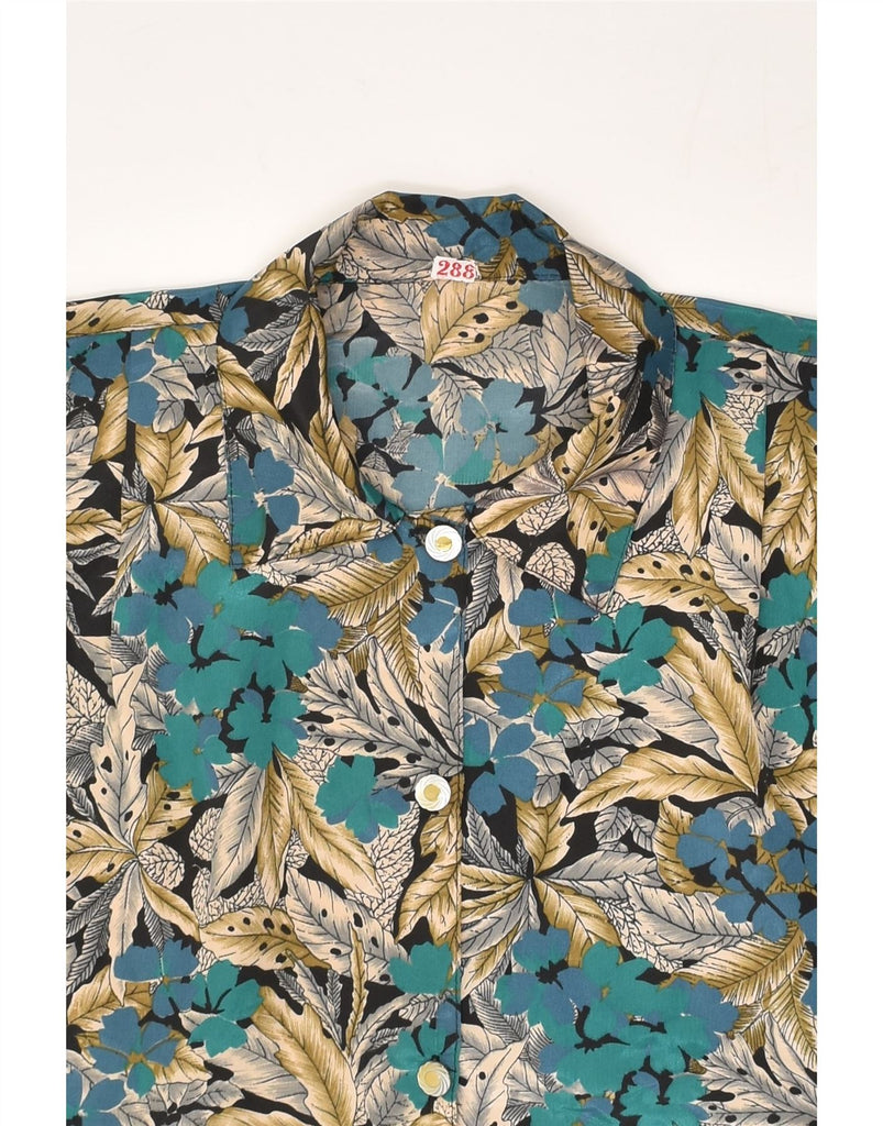 VINTAGE Womens Short Sleeve Shirt UK 16 Large Multicoloured Floral | Vintage Vintage | Thrift | Second-Hand Vintage | Used Clothing | Messina Hembry 