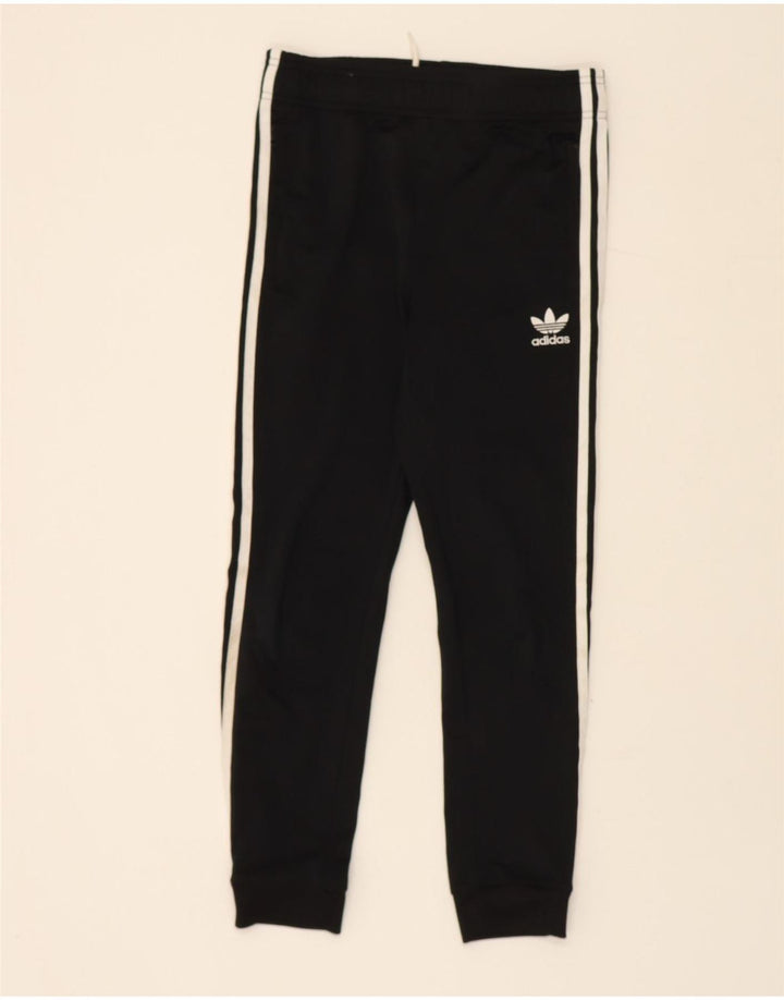 ADIDAS Boys Tracksuit Trousers Joggers 11-12 Years  Black Polyester